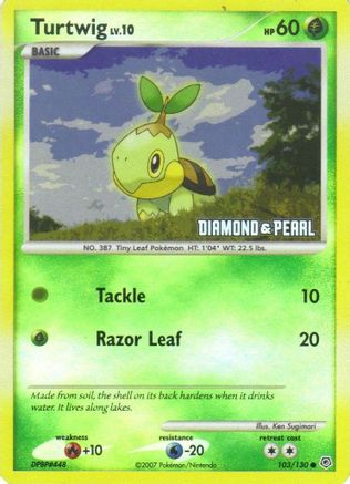 Turtwig - 103/130 [Diamond & Pearl]/130  - Reverse Holofoil - Promo