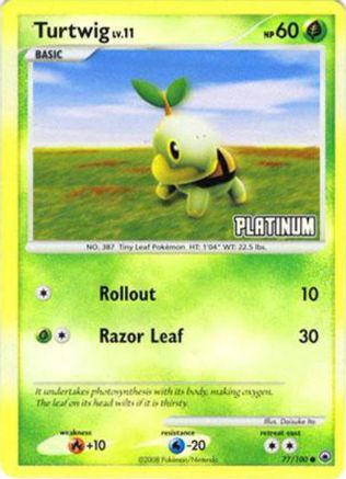 Turtwig - 77/100 [Platinum]/100  - Reverse Holofoil - Promo