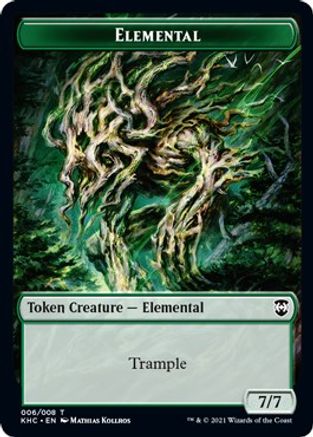 Elemental // Elf Warrior Double-Sided Token (KHC-6 // 15) - Commander: Kaldheim