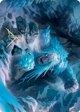 Icehide Troll Art Card (Gold-Stamped Signature) (ASKHM-046) - Art Series: Kaldheim