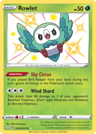 Rowlet SV001  - Holofoil - Shiny Holo Rare