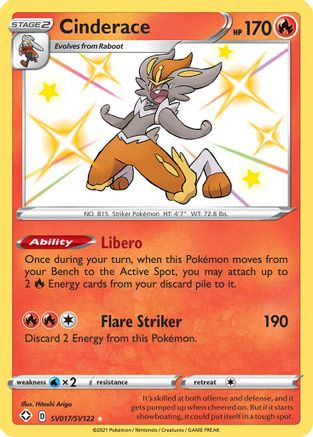 Cinderace SV017  - Holofoil - Shiny Holo Rare