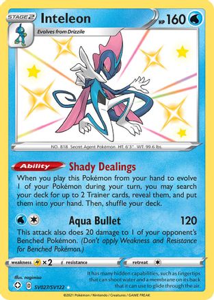 Inteleon SV027  - Holofoil - Shiny Holo Rare