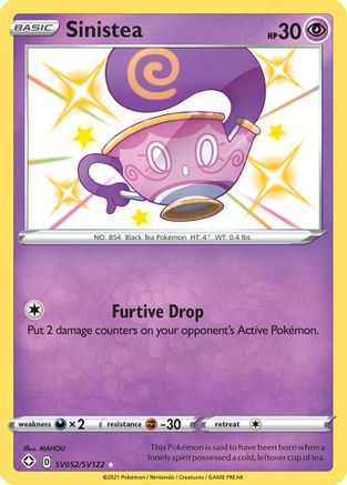 Sinistea SV052  - Holofoil - Shiny Holo Rare