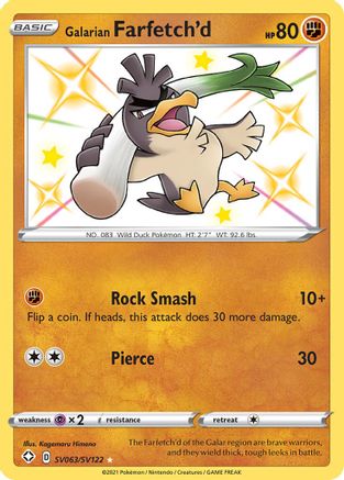 Galarian Farfetch'd SV063  - Holofoil - Shiny Holo Rare