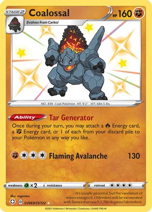 Coalossal SV069  - Holofoil - Shiny Holo Rare