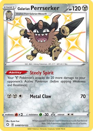 Galarian Perrserker SV087  - Holofoil - Shiny Holo Rare