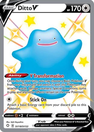 Ditto V SV118  - Holofoil - Shiny Holo Rare