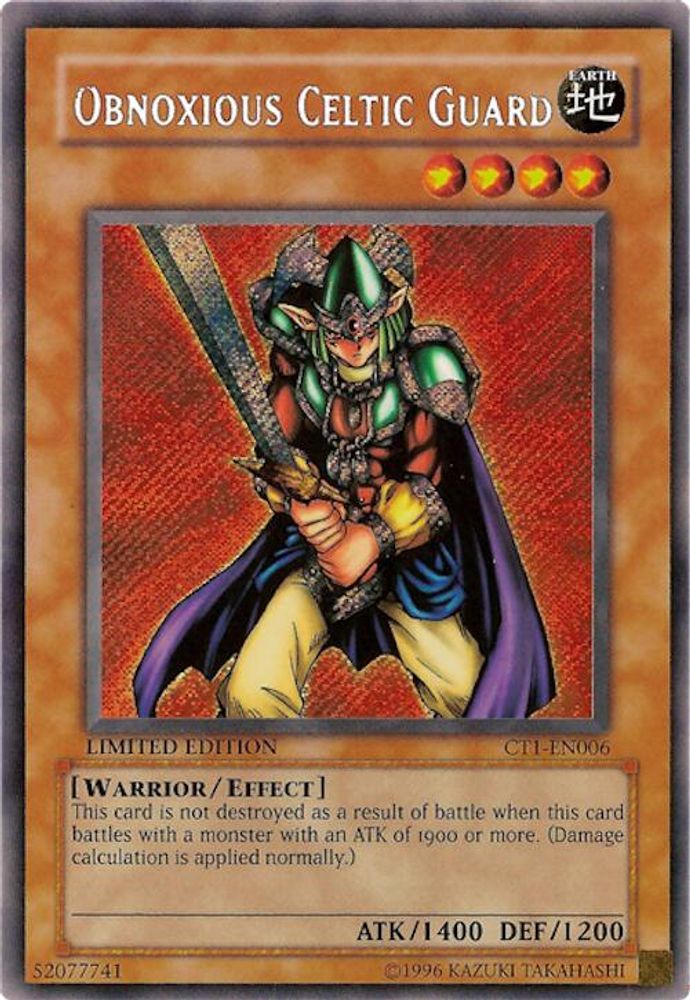 Obnoxious Celtic Guard (CT1-EN006) - Secret Rare