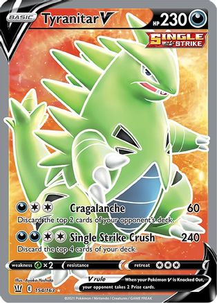 Tyranitar V (154/163) [Épée et bouclier : styles de combat] 