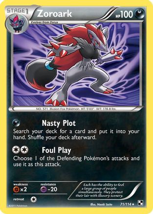 Zoroark (71/114) (Thème Deck Exclusif) [Noir et Blanc : Ensemble de Base] 