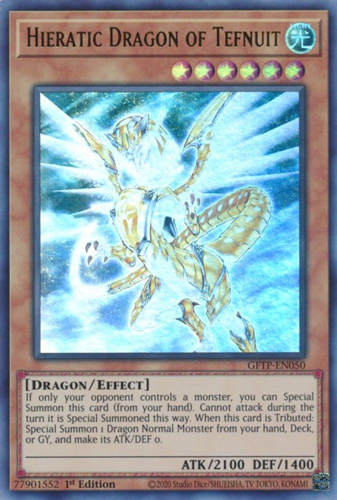 Hieratic Dragon of Tefnuit (GFTP-EN050) - Ultra Rare