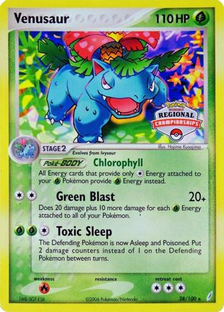 Venusaur - 28/100 (Regional Championships)/100  - Promo