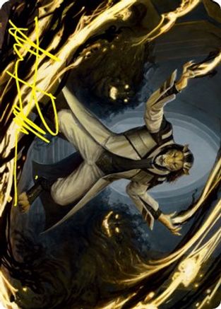 Leonin Lightscribe Art Card (Gold-Stamped Signature) (ASSTX-003) - Art Series: Strixhaven