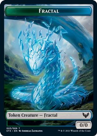 Fractal (3) // Emblem - Lukka, Wayward Bonder (8) Double-sided Token (STX-3 // 8) - Strixhaven: School of Mages Foil