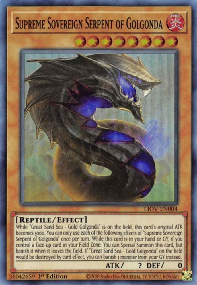 Supreme Sovereign Serpent of Golgonda (LIOV-EN004) - Super Rare