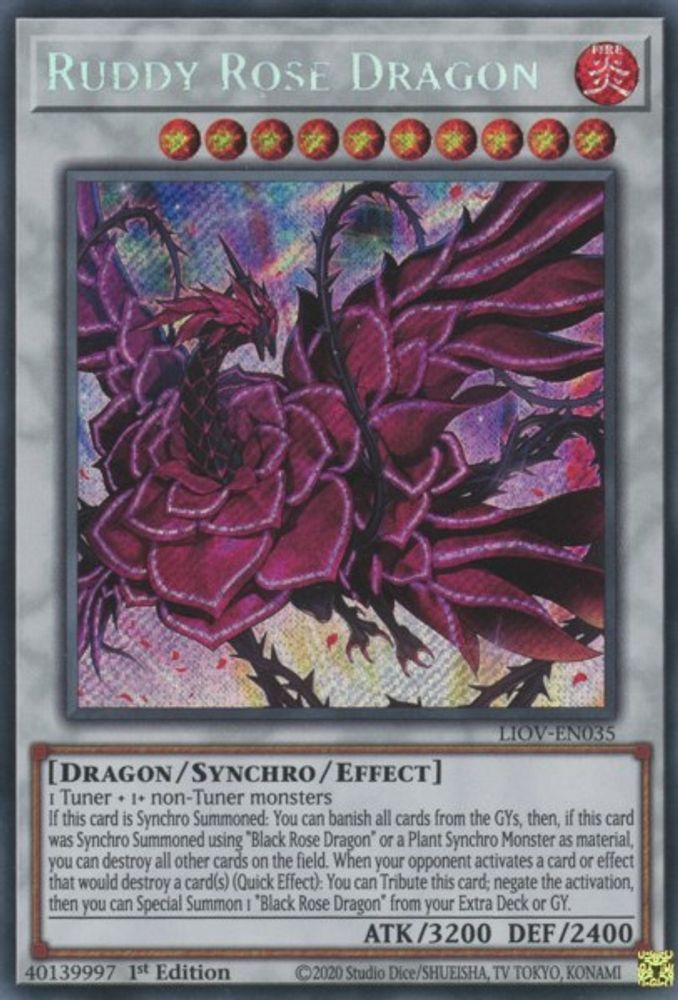 Ruddy Rose Dragon (LIOV-EN035) - Secret Rare