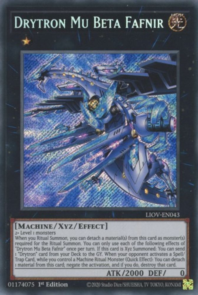 Drytron Mu Beta Fafnir (LIOV-EN043) - Secret Rare