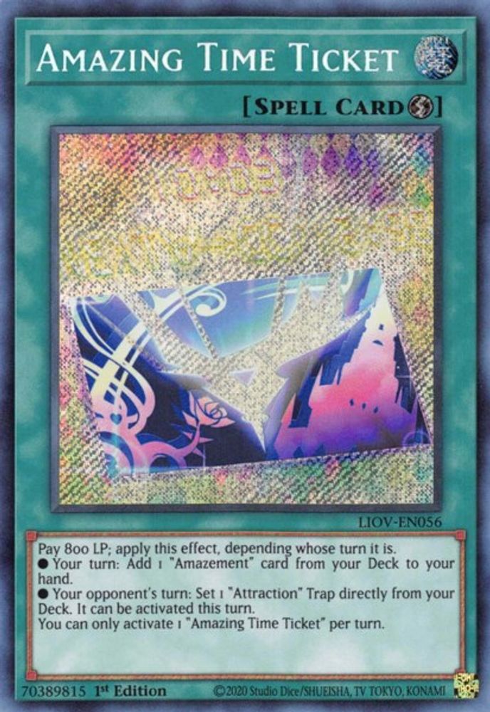 Amazing Time Ticket (LIOV-EN056) - Secret Rare