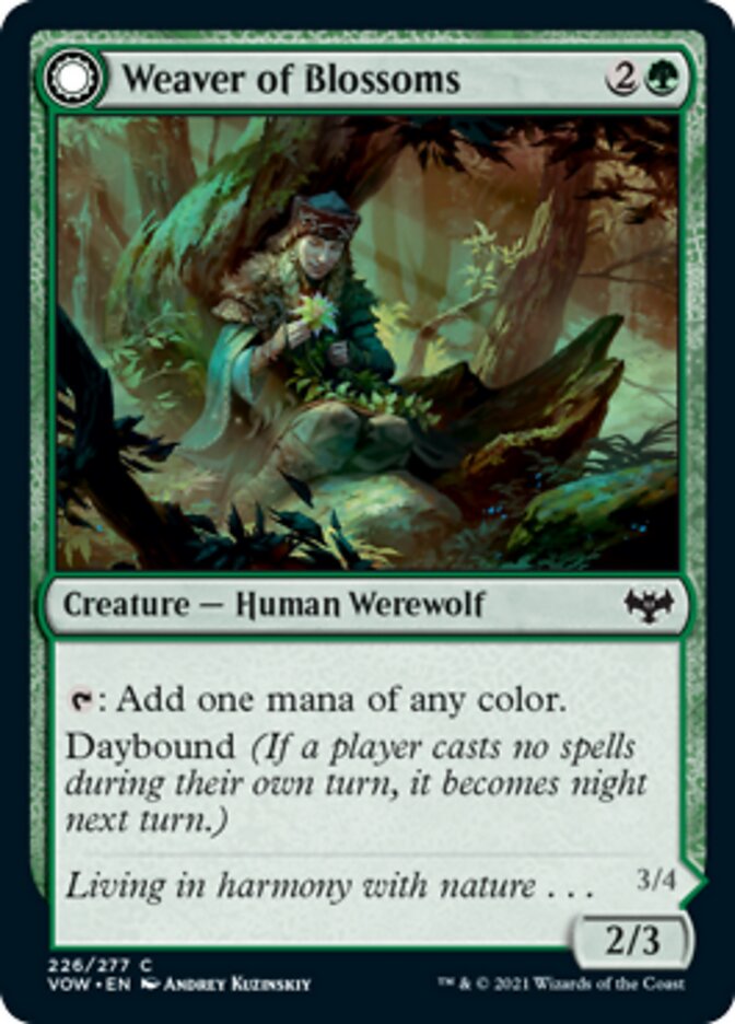 Weaver of Blossoms // Blossom-Clad Werewolf (VOW-226) - Innistrad: Crimson Vow: (Double Faced Transform)