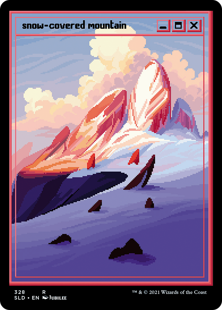 Snow-Covered Mountain (SLD-328) - Secret Lair Drop Etched Foil