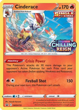 Cinderace (Prerelease) SWSH112  - Holofoil - Promo