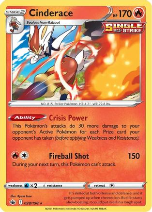Cinderace 028  - Holofoil - Holo Rare