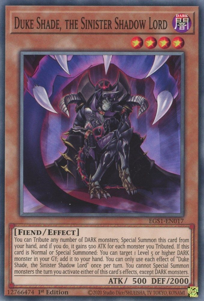 Duke Shade, the Sinister Shadow Lord (EGS1-EN017) - Common