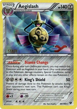 Aegislash - 86/146 (Prerelease) [Staff]/146  - Holofoil - Promo