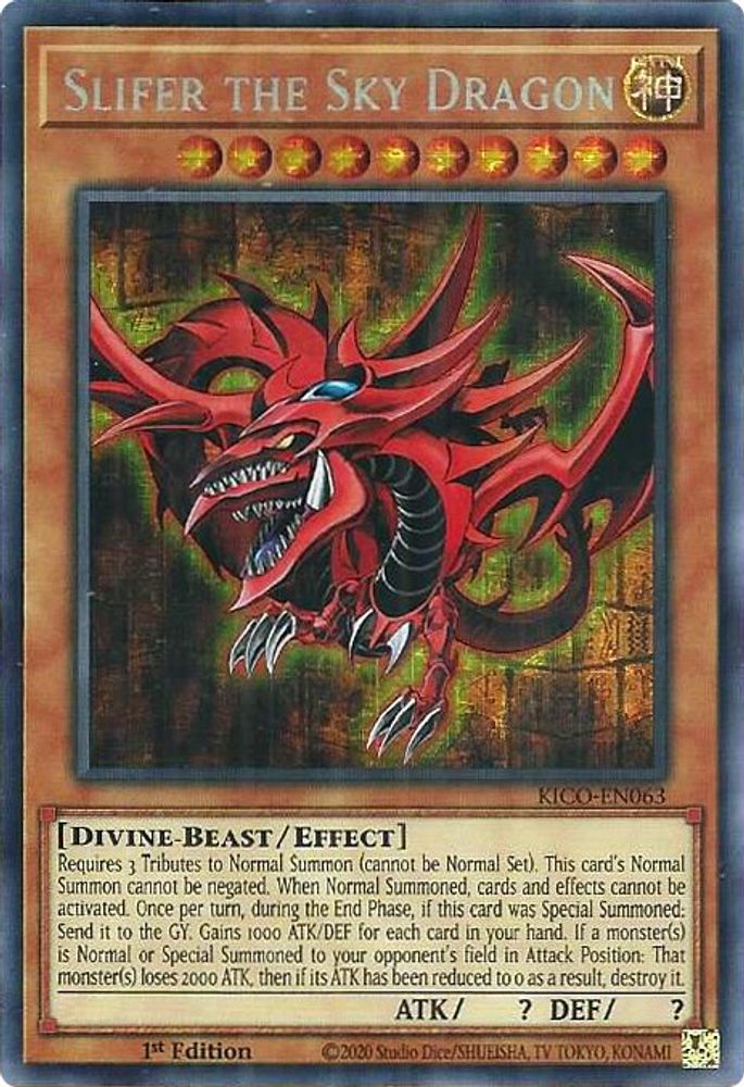 Slifer the Sky Dragon (Secret Pharaoh's Rare) (KICO-EN063) - Secret Pharaoh’s Rare