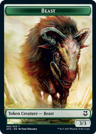Beast // Dragon Spirit Double-Sided Token (AFC-7 // 9) - Commander: Adventures in the Forgotten Realms