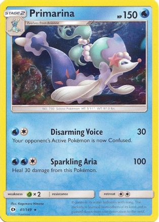 Primarina (41/149) (Water Web Holo) [Soleil et Lune : ensemble de base] 