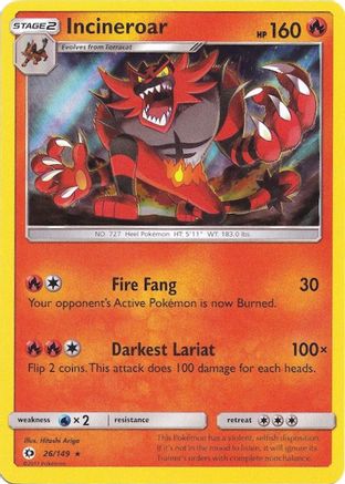 Incineroar (Water Web Holo) 026/149  - Holofoil - Holo Rare