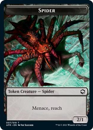 Spider // Emblem - Lolth, Spider Queen Double-Sided Token (AFR-7 // 17) - Adventures in the Forgotten Realms Foil