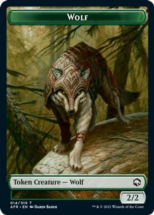 Wolf // Zombie Double-Sided Token (AFR-14 // 9) - Adventures in the Forgotten Realms Foil