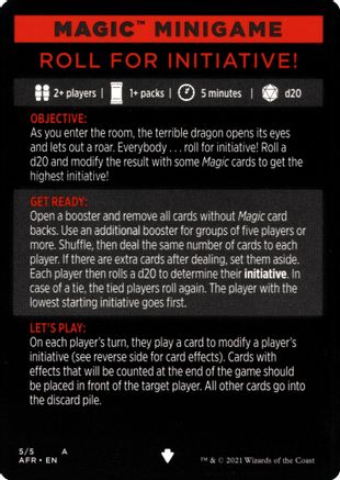 Magic Minigame: Roll for Initiative! (AFR-005) - Adventures in the Forgotten Realms