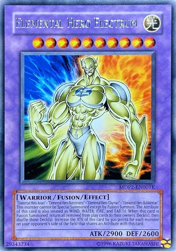 Elemental Hero Electrum (Remplacement de rédemption) [MDP2-EN001K] Rare 
