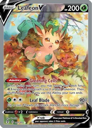 Leafeon V (Alternate Full Art) 167  - Holofoil - Ultra Rare