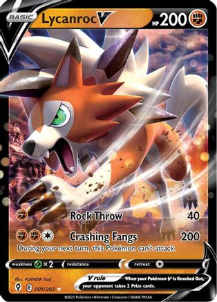 Lycanroc V 091  - Holofoil - Ultra Rare