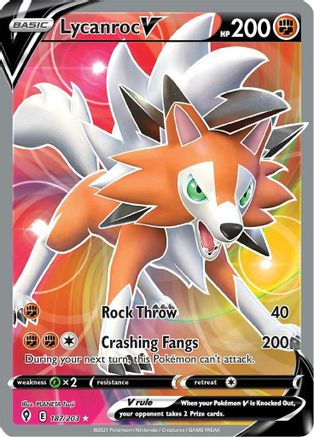 Lycanroc V (Full Art) 187  - Holofoil - Ultra Rare