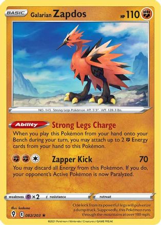 Galarian Zapdos (082/203) [Épée et Bouclier : Ciels en évolution] 