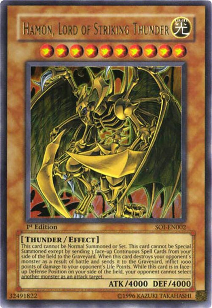 Hamon, Lord of Striking Thunder (SOI-EN002) - Ultra Rare