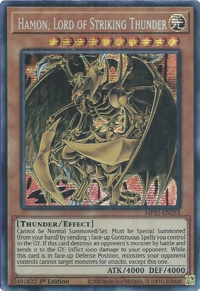 Hamon, Lord of Striking Thunder (MP21-EN253) - Prismatic Secret Rare