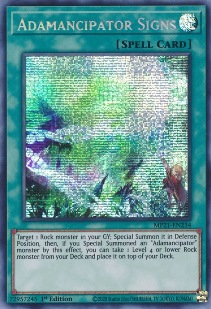 Adamancipator Signs (MP21-EN234) - Prismatic Secret Rare