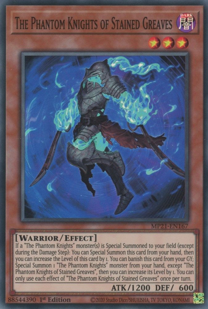 The Phantom Knights of Stained Greaves (MP21-EN167) - Super Rare