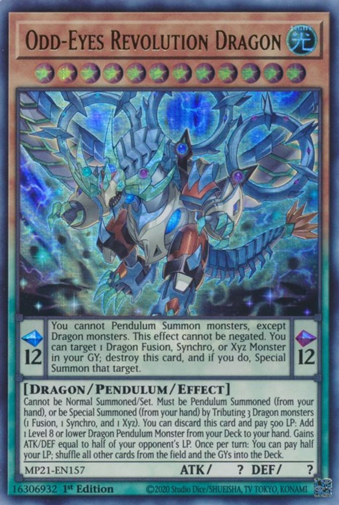 Odd-Eyes Revolution Dragon (MP21-EN157) - Ultra Rare