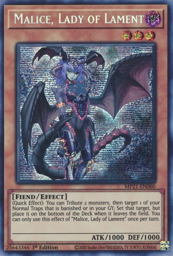 Malice, Lady of Lament (MP21-EN060) - Prismatic Secret Rare