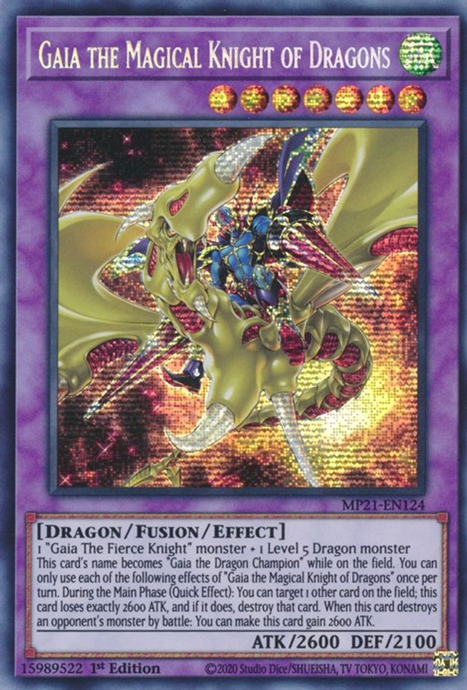 Gaia the Magical Knight of Dragons (MP21-EN124) - Prismatic Secret Rare