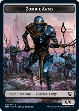 Zombie Army // Zombie (005) Double-Sided Token (MIC-6 // 5) - Commander: Innistrad: Midnight Hunt