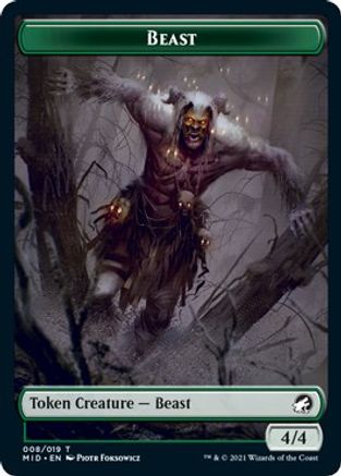 Beast // Spider (011) Double-Sided Token (MID-8 // 11) - Innistrad: Midnight Hunt